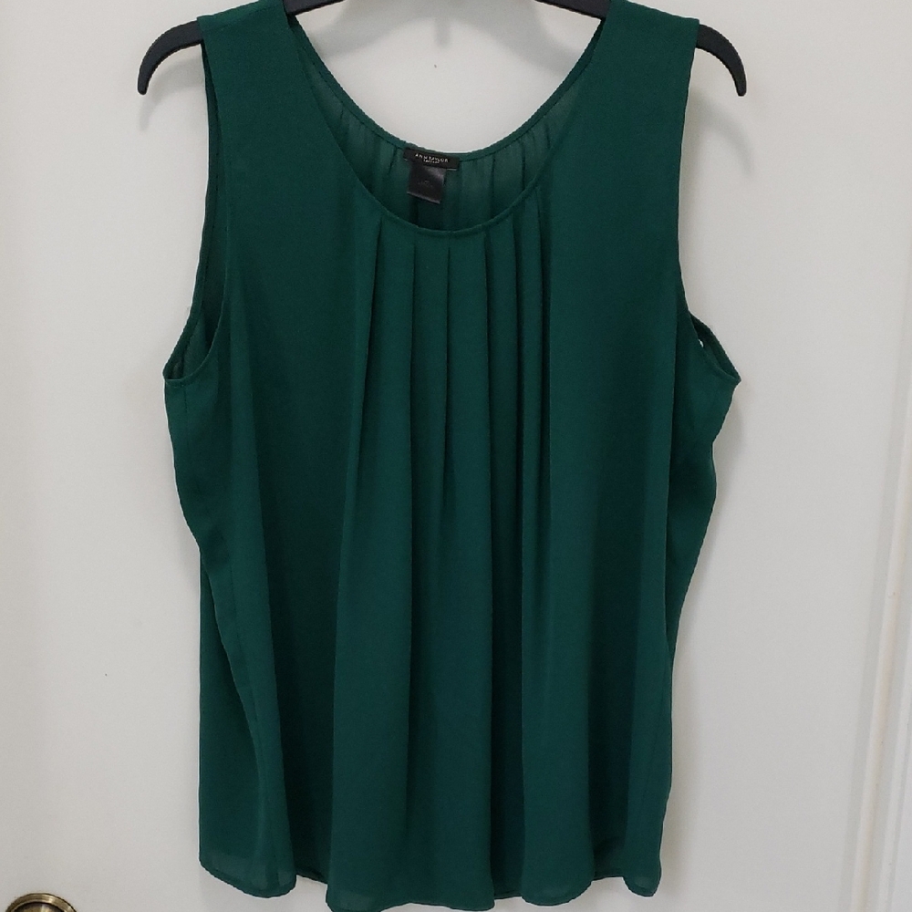 Ann Taylor Factory Green Sleeveless Blouse